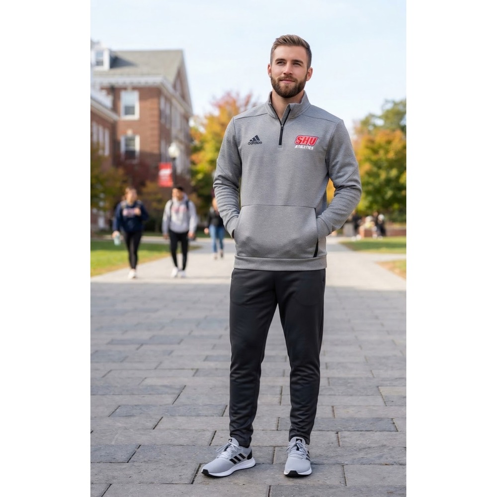 Adidas Mens SHU Athletics 1/4 Zip Training Sweatshirt Grey JC5696 Size M